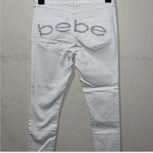 bebe heartbreaker capri jeans with rhinestone detail